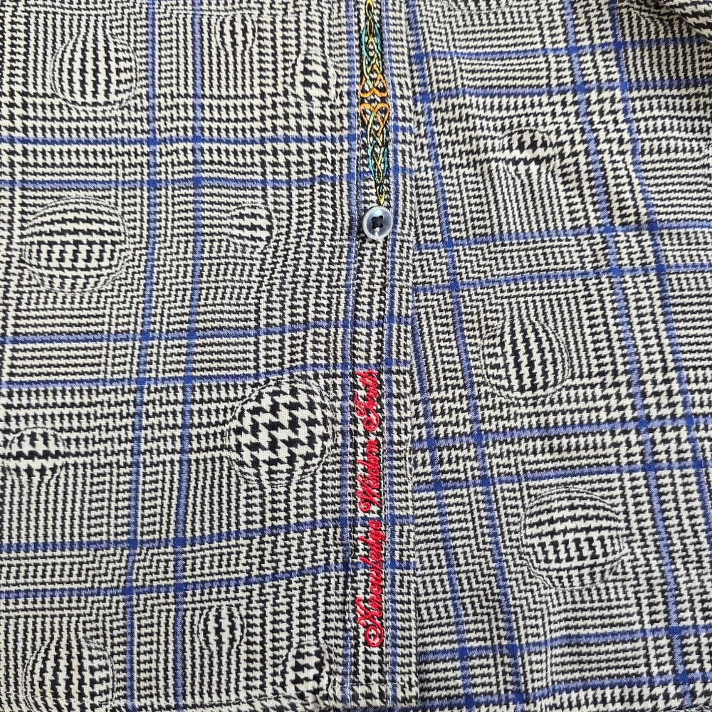 ROBERT GRAHAM Men's Dash Art Long Sleeve Button Up XXL 2XL Gray Blue - Picture 9 of 13